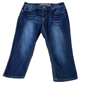 Hydrolic HYDRAULIC capri cropped denim jeans embellished pockets SZ 16
